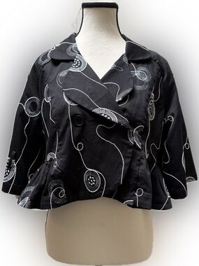 SAMUEL DONG cropped bolero embroidered jacket